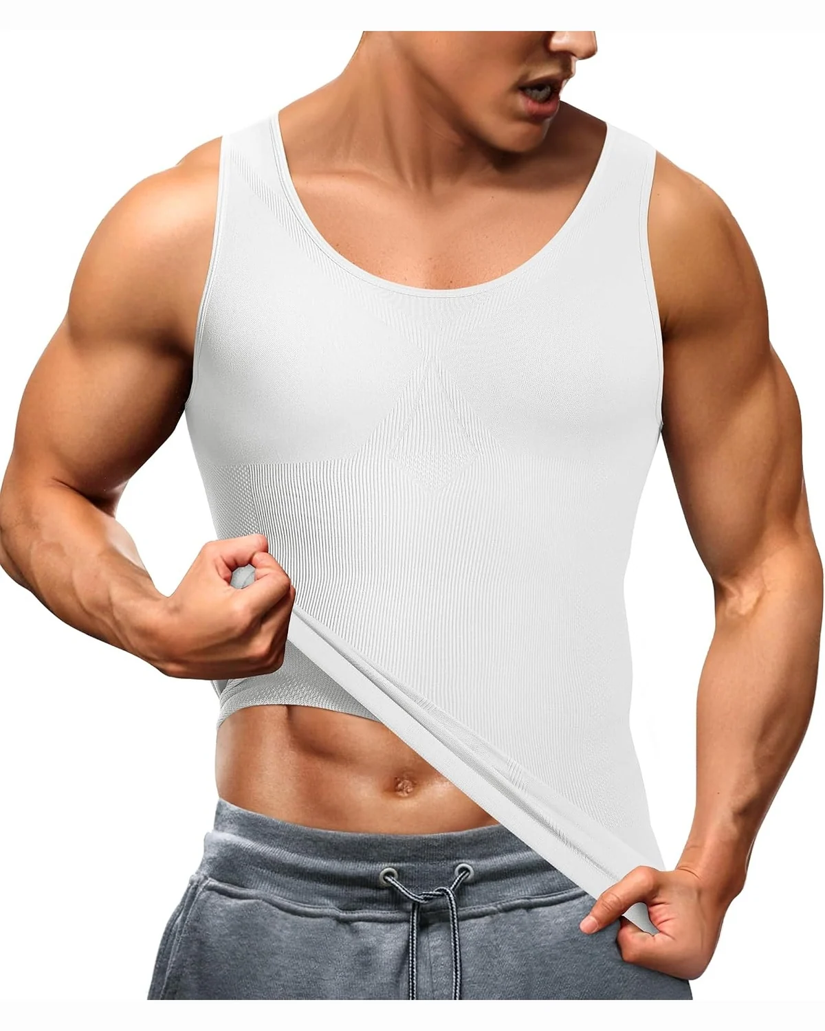 Waist Trainer Vest, White, M-L