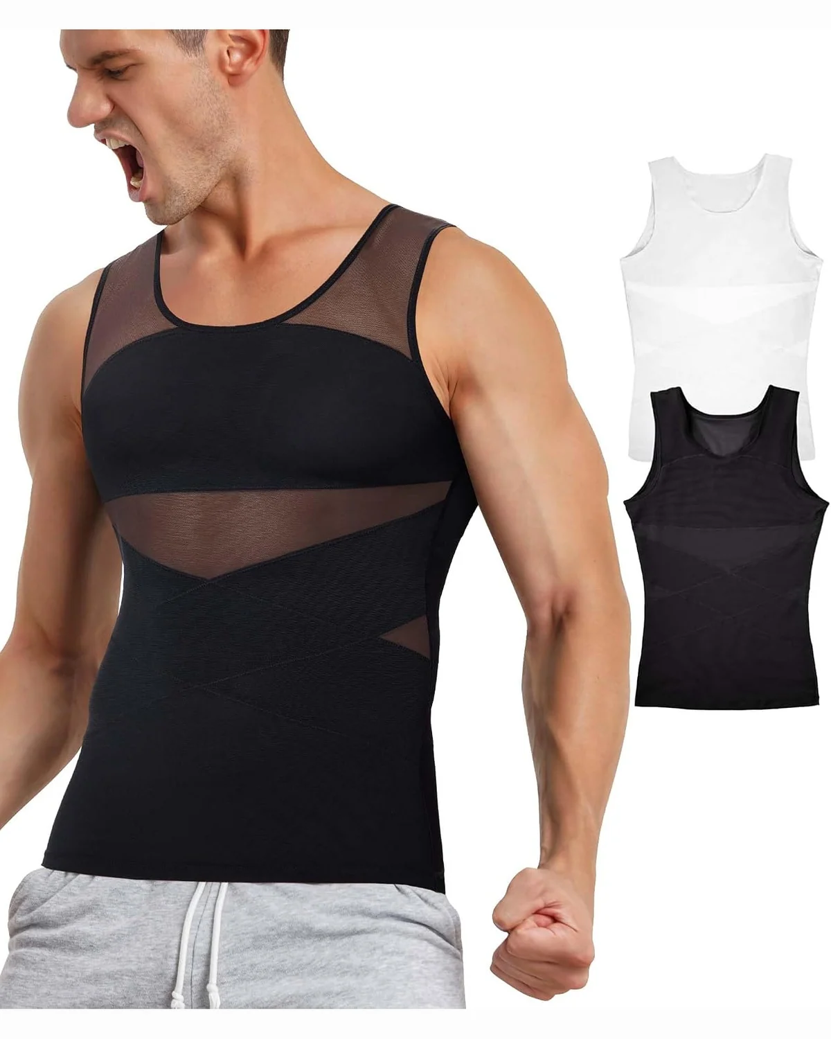 Everyday Shaping Tank, Black & White two-pack, L