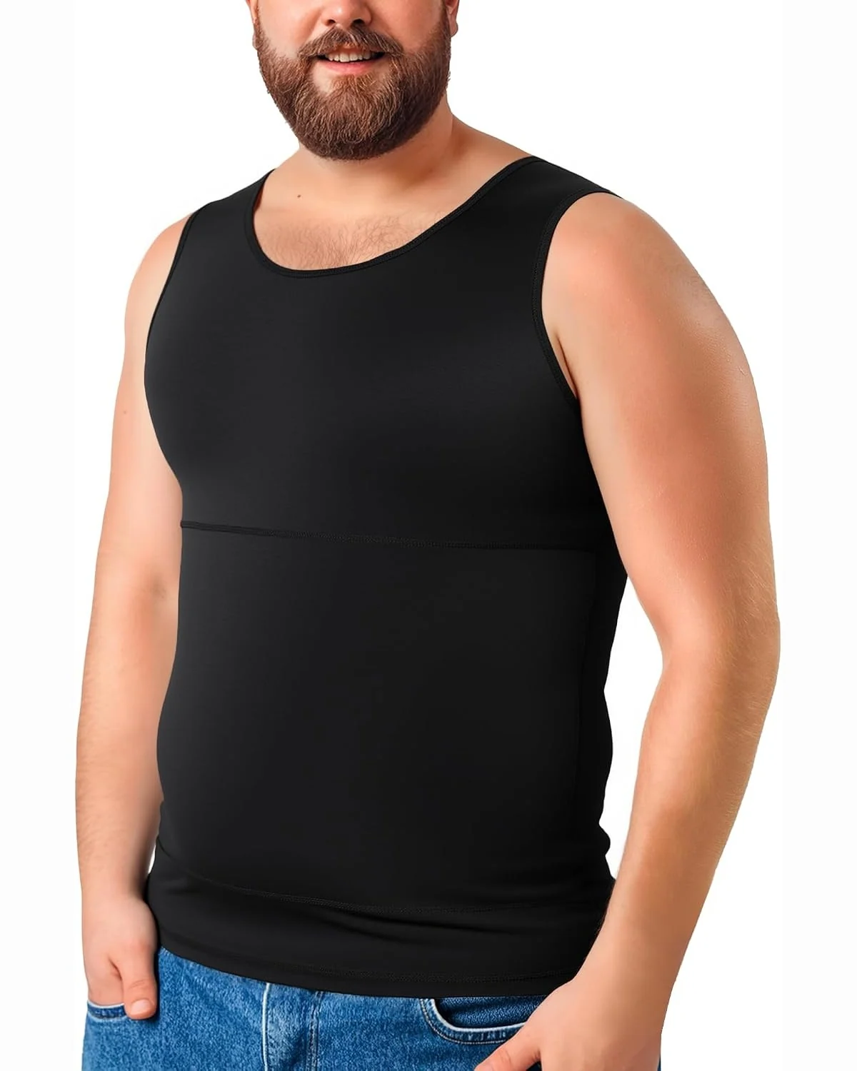 Wide-Strap Shaping Tank, Black, XL