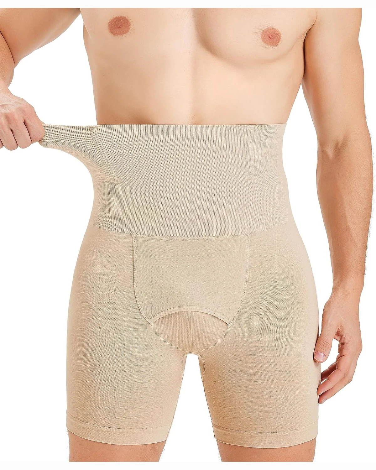 High-Rise Shaping Boxer, Beige, L