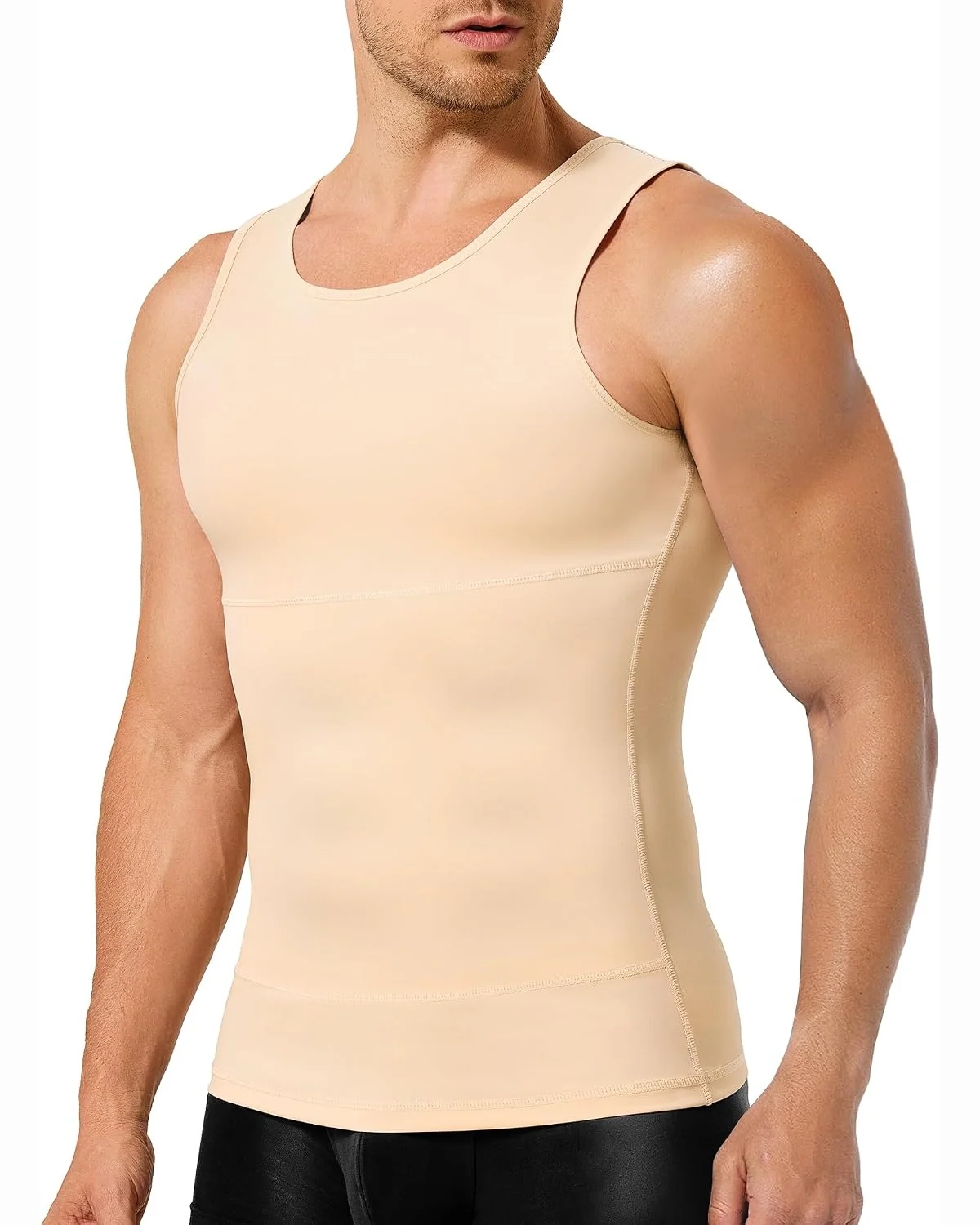 Double-Layer Tank, Beige, 4XL