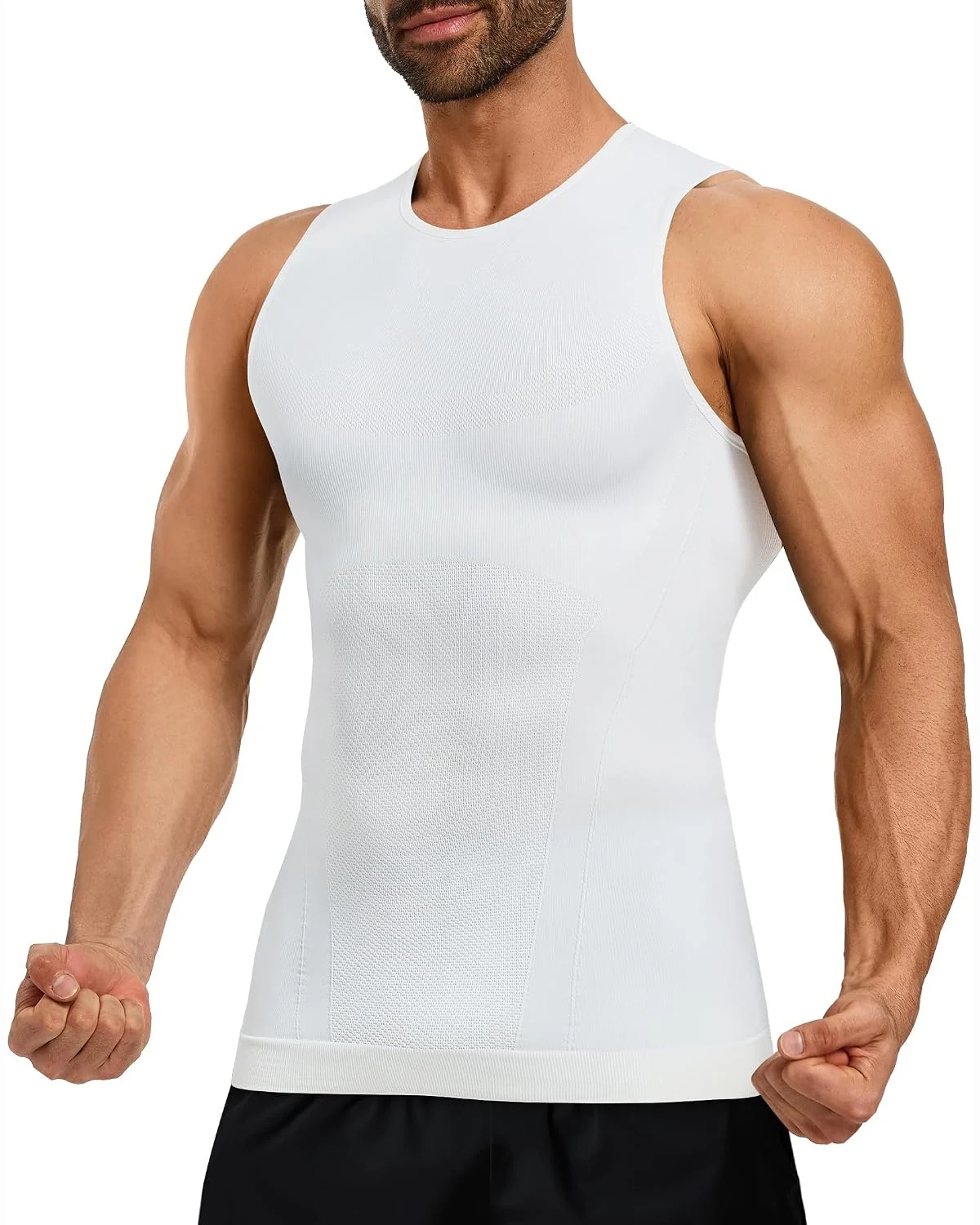 Seamless Chest & Waist Tank, White, M
