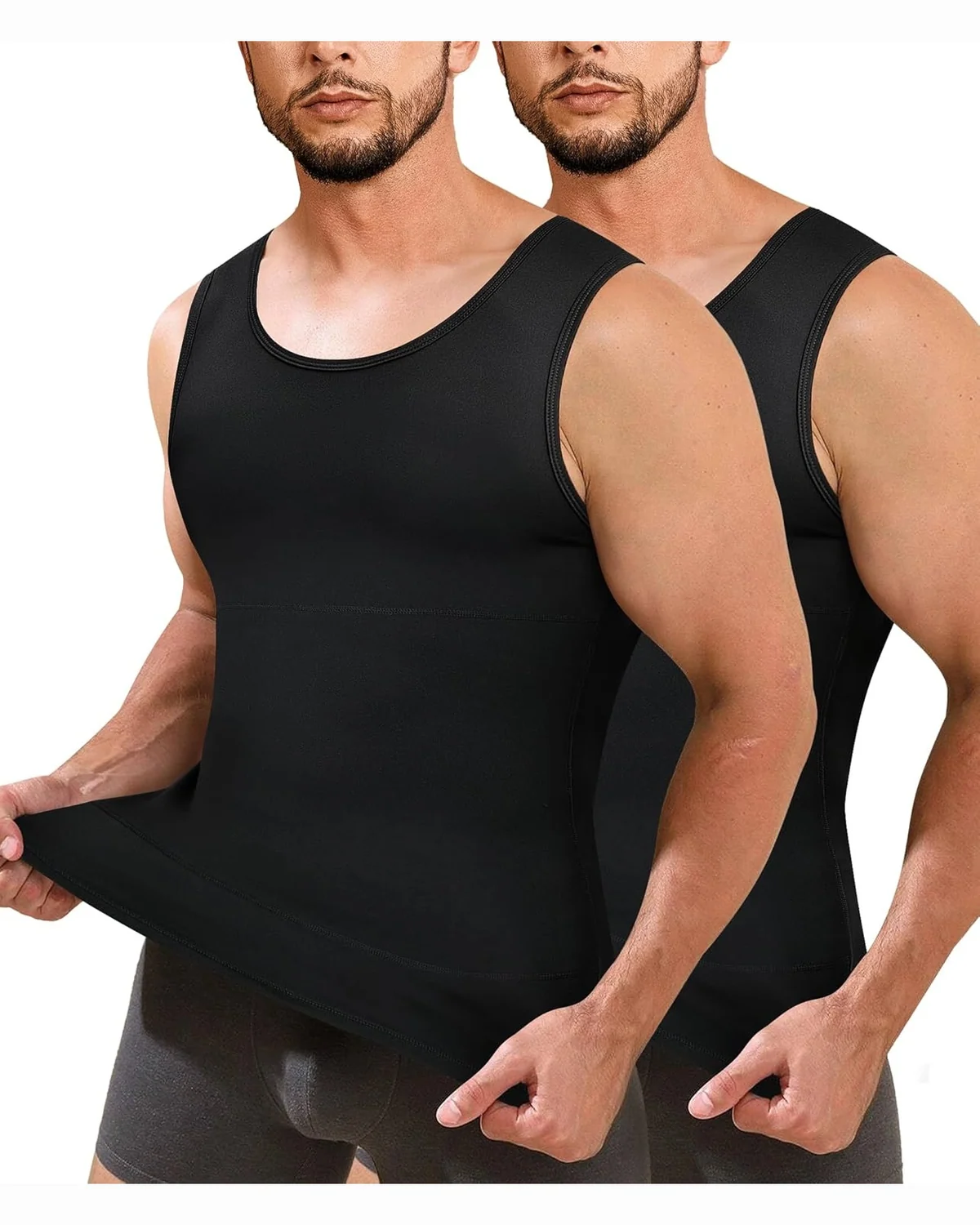 Shaping Tank, Two-Pack, Black two-pack, L