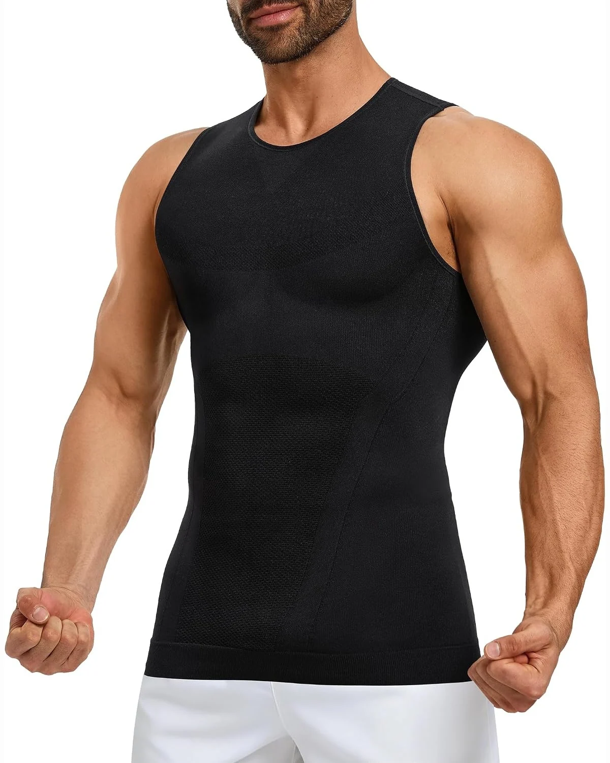 Seamless Chest & Waist Tank, Black, L