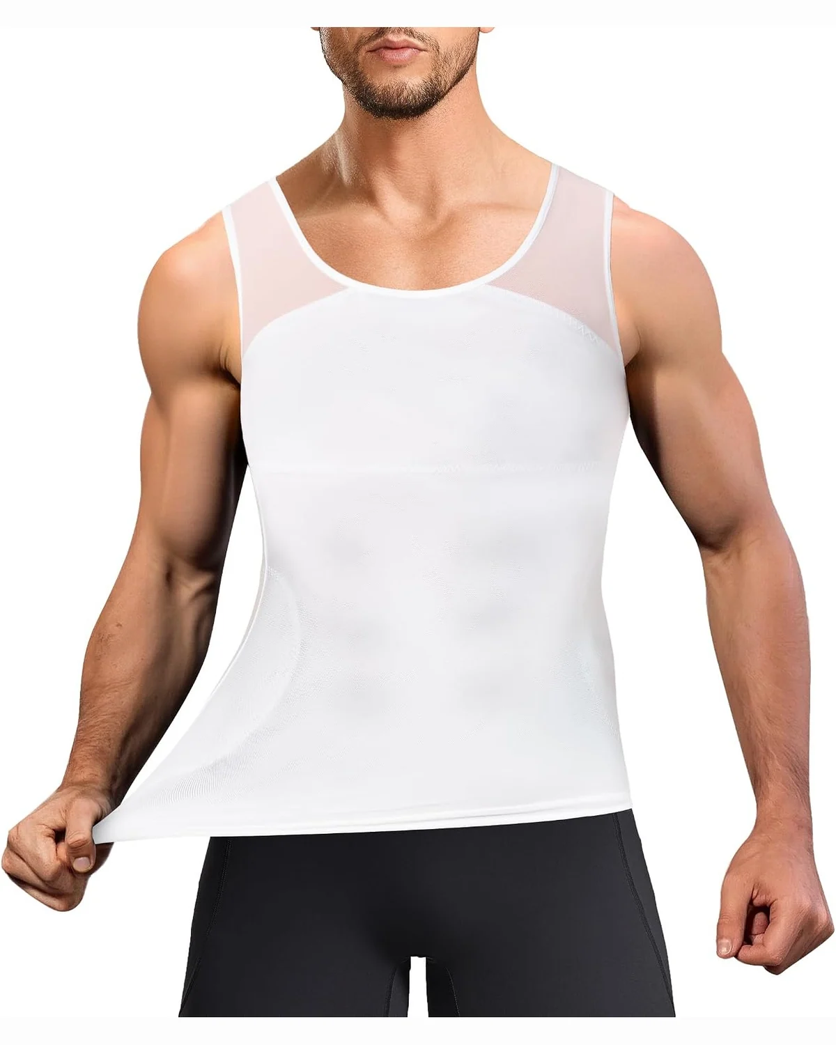 Dual-Panel Tank, White, M