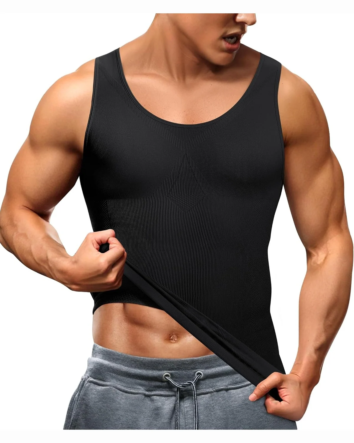 Waist Trainer Vest, Black, XL-2XL